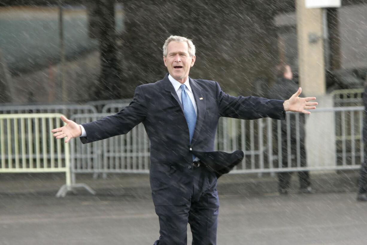 President George W. Bush arrives at Boeing Field in Seattle on June 16, 2006.