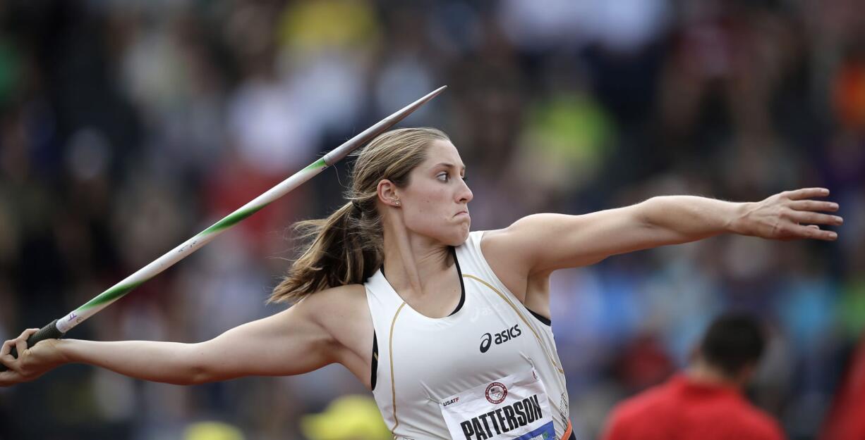 Kara Patterson threw the javelin 198 feet, 5 inches on her only attempt in qualifying on Friday at the U.S. Olympic Track and Field Trials in Eugene.