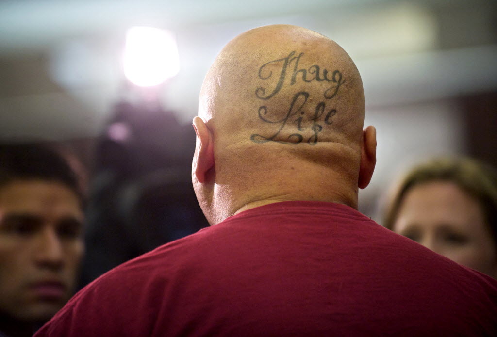 Daniel Gentile, who identified himself as a friend of murder suspect Kirk Michael Hernandez Sr., talks to the media outside a Clark County Superior courtroom on Monday.