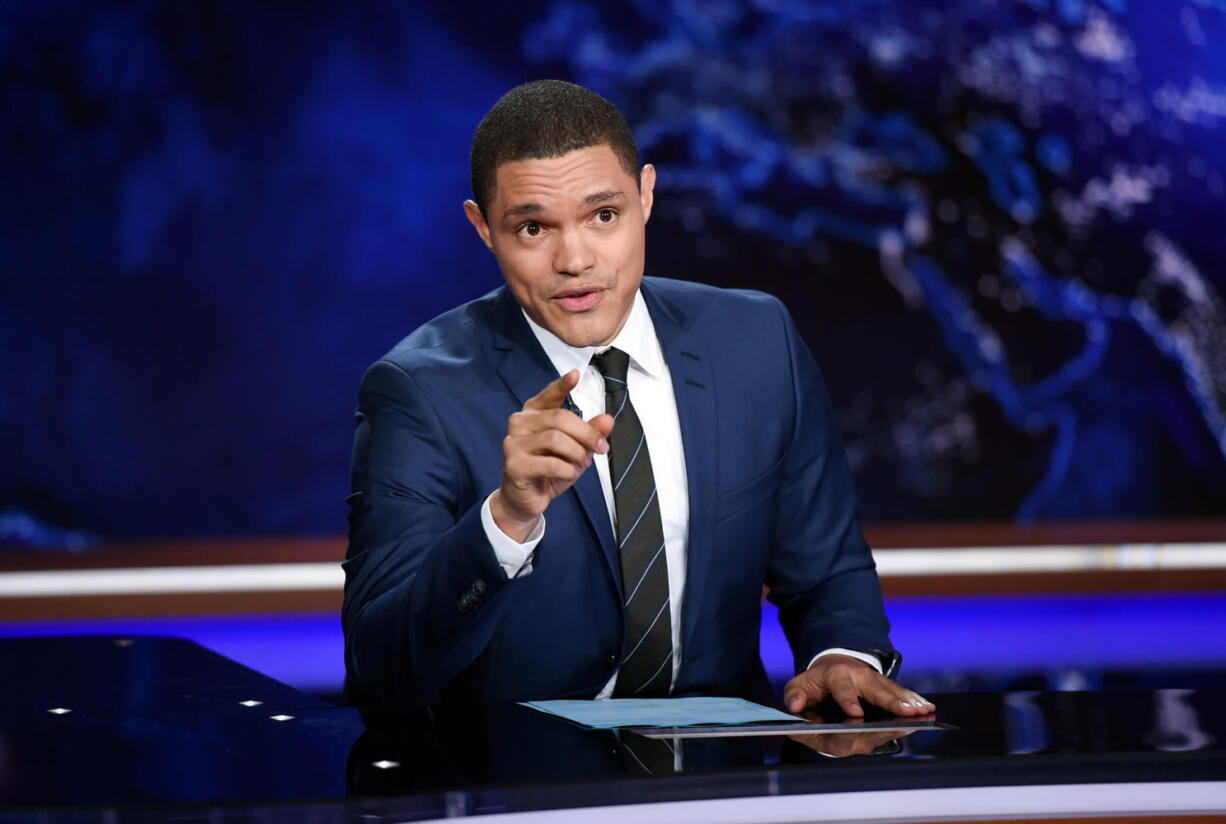 Trevor Noah on set during a taping of &quot;The Daily Show with Trevor Noah&quot; in New York. Noah replaced Jon Stewart as host of &quot;The Daily Show in September.