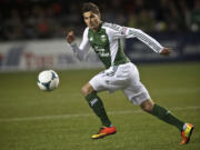 The Portland Timbers' Sal Zizzo chases down a ball against the New York Red Bulls in the second half of their season opener at Jeld-Wen Field on Sunday March 3, 2013.