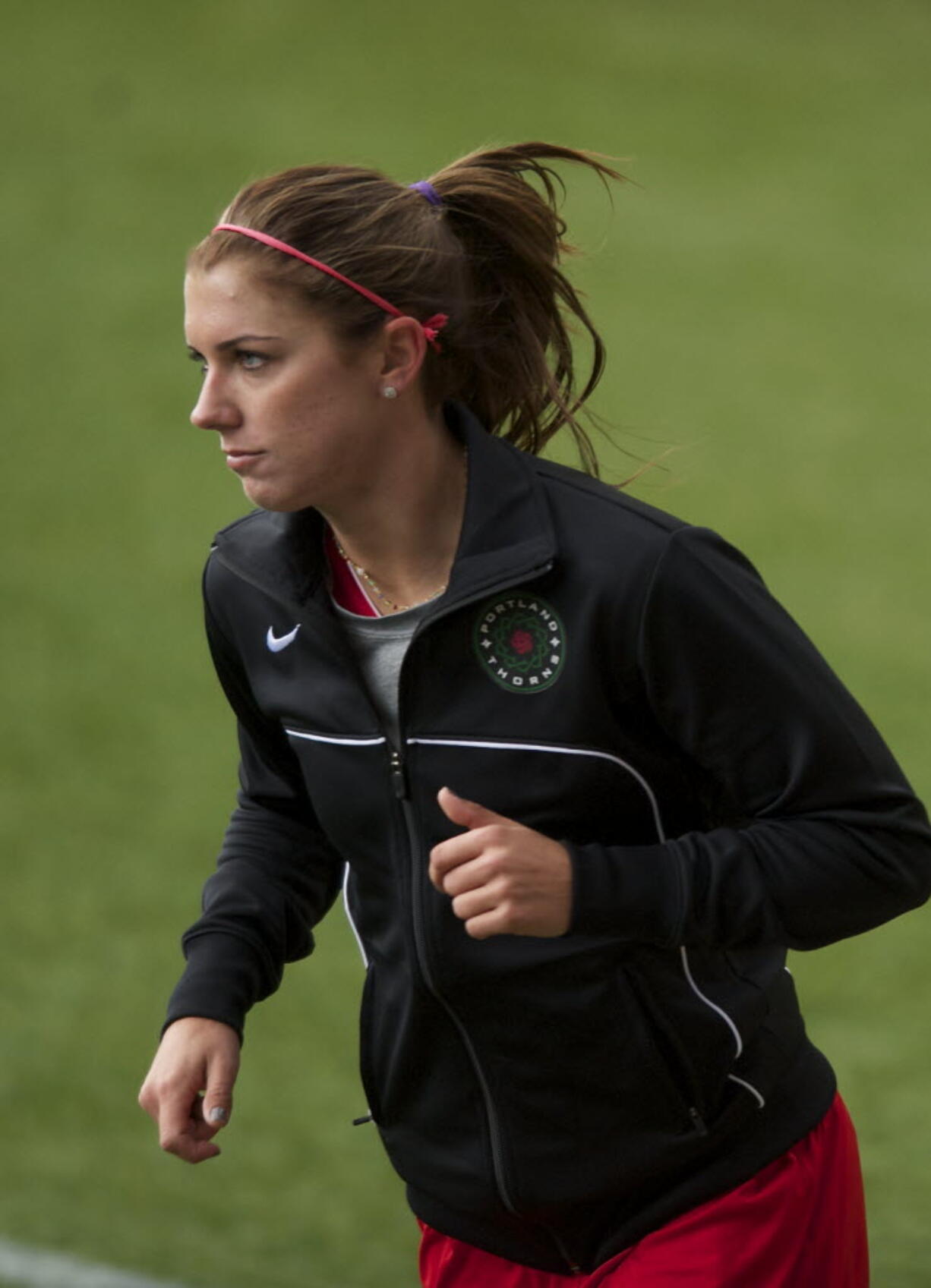 Thorns player Alex Morgan practices at Jeld-Wen Field on Thursday April 11, 2013.