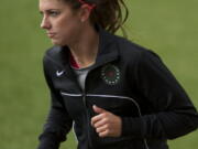 Thorns player Alex Morgan practices at Jeld-Wen Field on Thursday April 11, 2013.