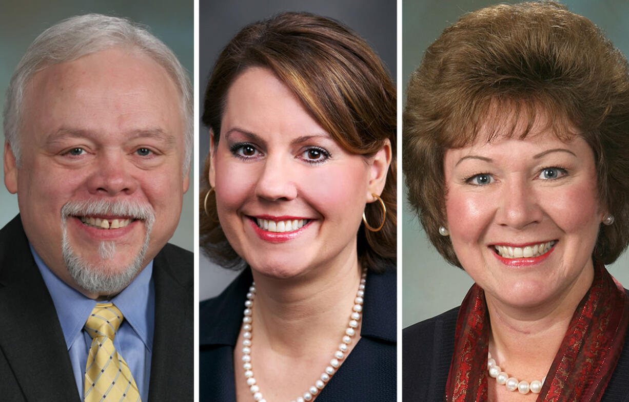 State Sen. Don Benton, R-Vancouver, left, state Sen. Ann Rivers, R-La Center, and Former Republican Sen.