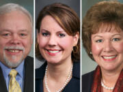 State Sen. Don Benton, R-Vancouver, left, state Sen. Ann Rivers, R-La Center, and Former Republican Sen.