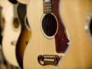 Guitars are displayed at Beacock Music, which has rented and sold music equipment since the family-run store opened in 1976.