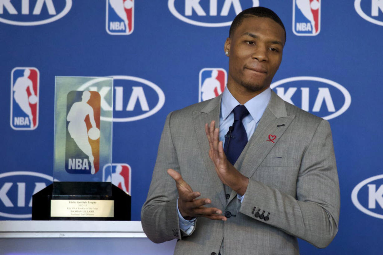 Portland Trail Blazers guard Damian Lillard was named NBA's Rookie of the Year last season.