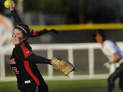 Camas' Harli Hubbard (13) won a shutout in the semifinals and pitched most of the title game.