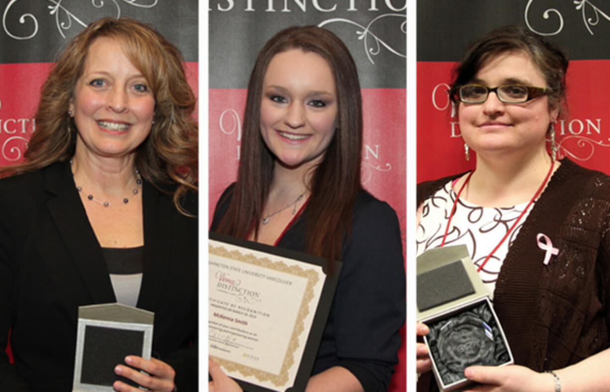 Deanna Green, McKenna Smith and Stephanie Holt were honored by Washington State University Vancouver  as it marked Women's History Month on Thursday at its fifth-annual Women of Distinction event.