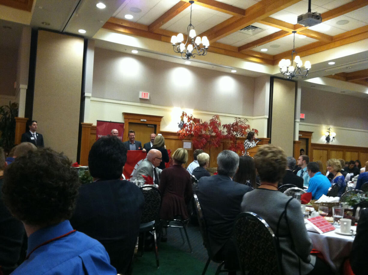 A crowd of 250 attended Washington State University Vancouver's Scholarship &amp; Service Recognition Dinner on Wednesday night.