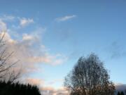 Blue skies appeared over Salmon Creek Wednesday morning.