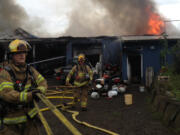 Firefighters responded to a large shop fire in the Duluth area Monday afternoon.