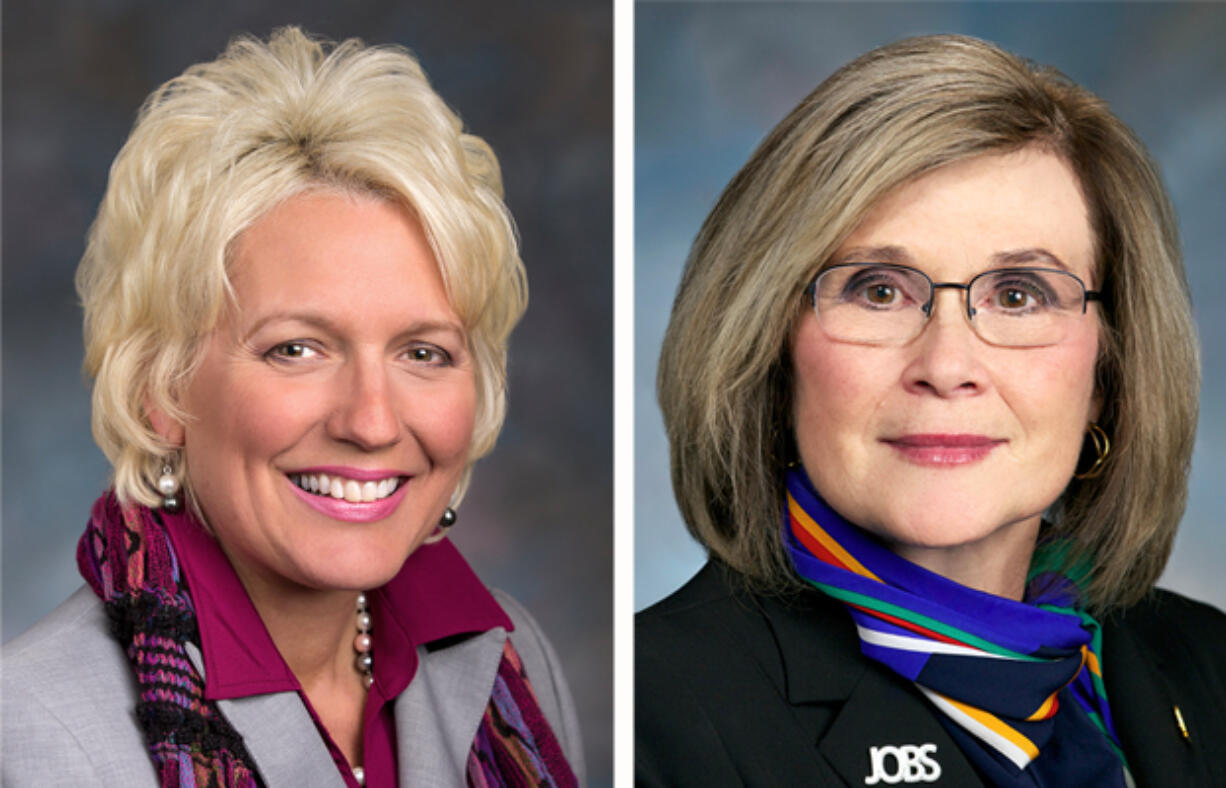 Rep. Liz Pike, R-Camas, left, and Rep.