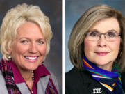 Rep. Liz Pike, R-Camas, left, and Rep.