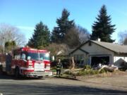 Fire damaged the garage of a home on Southeast 12th Street in Vancouver on Saturday.