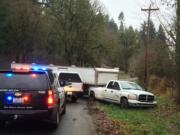 A Federal Way man was arrested after Clark County sheriff's deputies say he tried to flee during a traffic stop but then got stuck in a ditch.