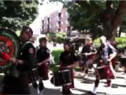 Bagpipers perform Saturday at Fire in the Park in Vancouver.