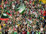 Portland Timbers fans cheer before the start of a game against the Los Angeles Galaxy at Jeld-Wen Field Wednesday August 3, 2011 in Portland, Oregon.