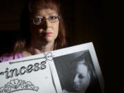 Melissa Kennedy, the mother of Danielle Willard, who died in an officer-involved shooting in Utah in November, holds a collage of photos of her daughter Friday.