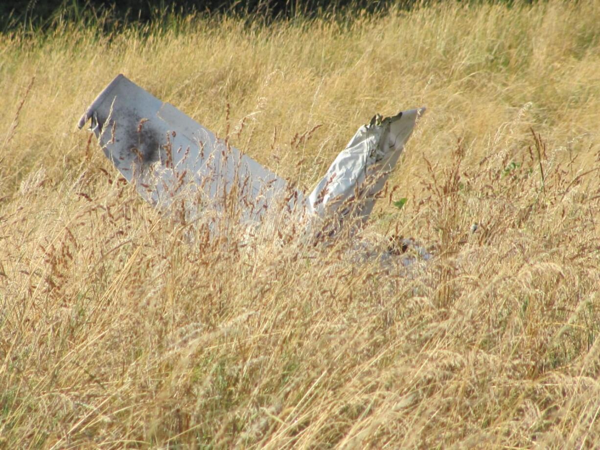 A single-engine, four passenger airplane -- a Piper Comanche P24-250 -- flown by Wilbert &quot;Skeets&quot; Mehrer, crashed Wednesday afternoon in a field approximately 1/2 mile from Grove Field Airport. Mehrer, 84, of Canby, Ore., was pronounced dead at the scene.