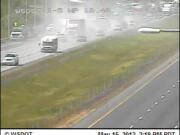 Smoke billows from an accident scene near the southbound I-5 onramp from Ridgefield.