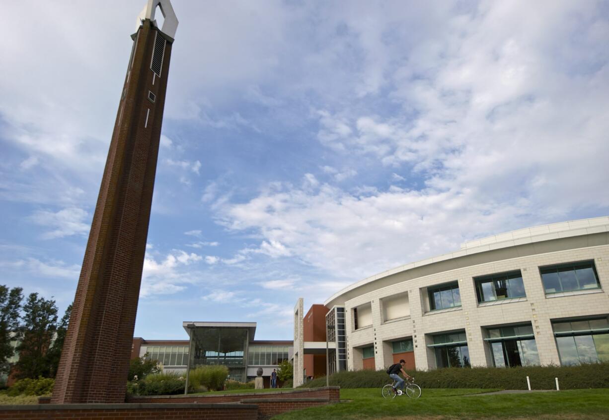 Clark College has been named among the nation&#039;s 150 best community colleges by the Aspen Institute. Shown is the Chime Tower at Clark College.