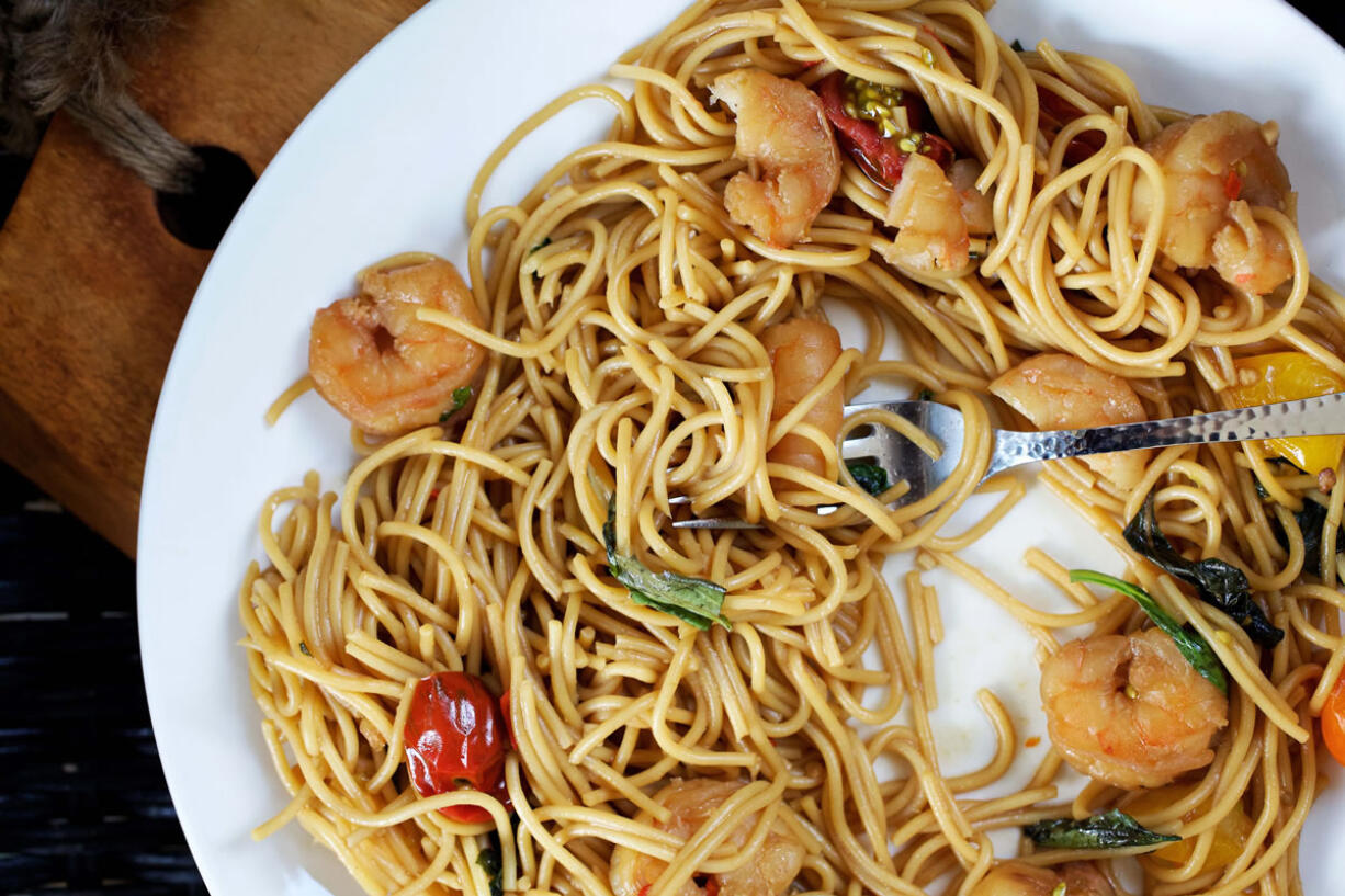 Drunken Spaghetti With Shrimp.