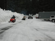 Marble Mountain Sno-Park on the south side of Mount St. Helens got plenty of weekend use by snowmobile riders, snowshoers, cross-country skiers and sledders.