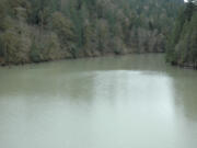 It's going to be a while before Merwin Reservoir clearly sufficiently enough for decent kokanee fishing. This photo was taken Sunday.