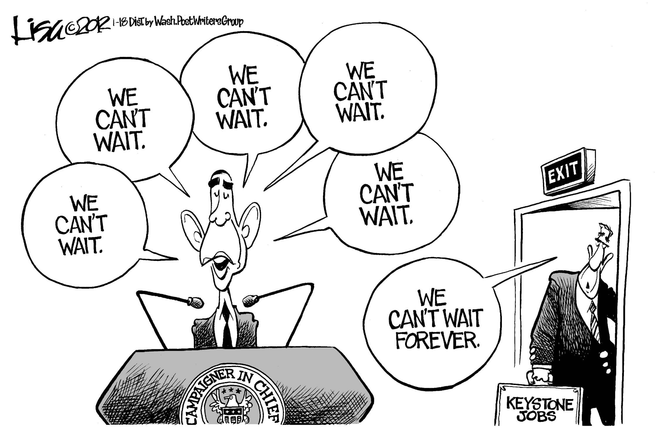 Obama can't wait.