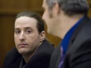 Nathan Gadberry waits for Judge Scott Collier to finish instructions to the jury during the second day of his trial on charges of possession of methamphetamine at The Clark County Courthouse on Tuesday February 7, 2012. Gadberry has been acquitted twice in the past eight months on other charges.