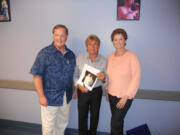 Ron Carr, Davy Jones and Jan Carr at the Sleep Country Amphitheater in Ridgefield in July.