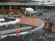 Photo courtesy of One Stop Home Furnishings
Beginning Friday, traffic on Highway 14 in Camas-Washougal will be shifted to a new southern frontage road that runs parallel to the highway. This route will take drivers through two roundabouts at Union (above) and Second streets for the next 10 months.