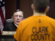 Clark County Superior Court Judge John Wulle, pictured here in February 2008, answered a state judicial board's statement of charges against him on Thursday.