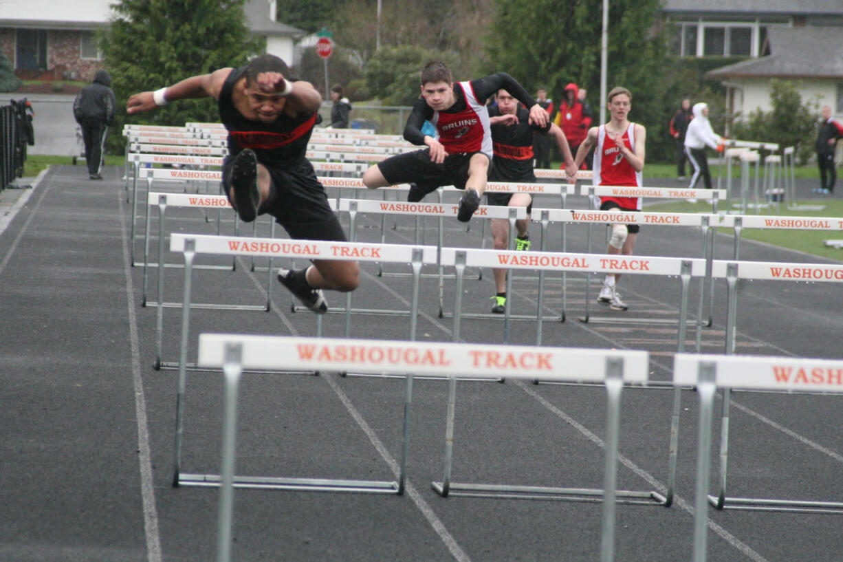 Joe Harris glides to first place in the 110-meter hurdles, with a time of 16.02 seconds, March 20, at Fishback Stadium.