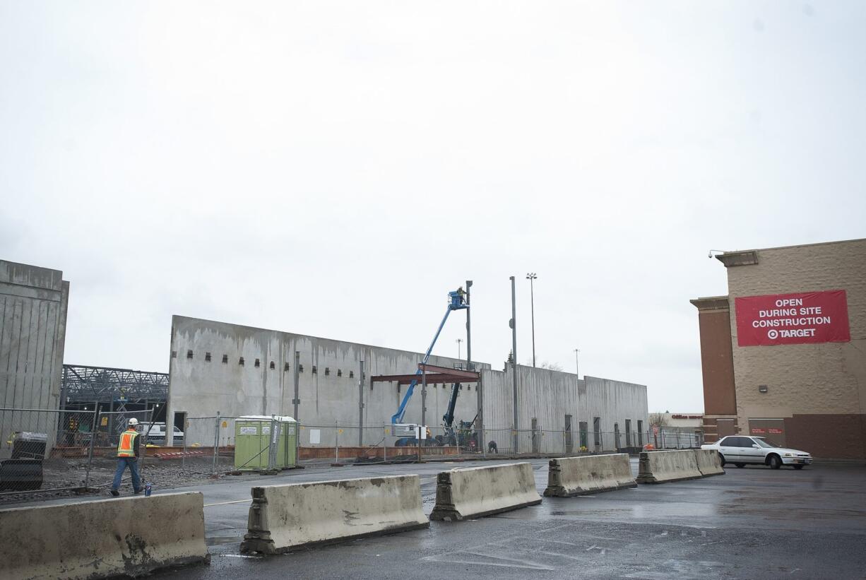 Work continues on the redevelopment of the Jantzen Beach Mall on Tuesday April 3, at a cost of more than $50 million.