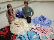 Nicole and Brenda Smith with some of the tutus they've made at Columbia Dance.