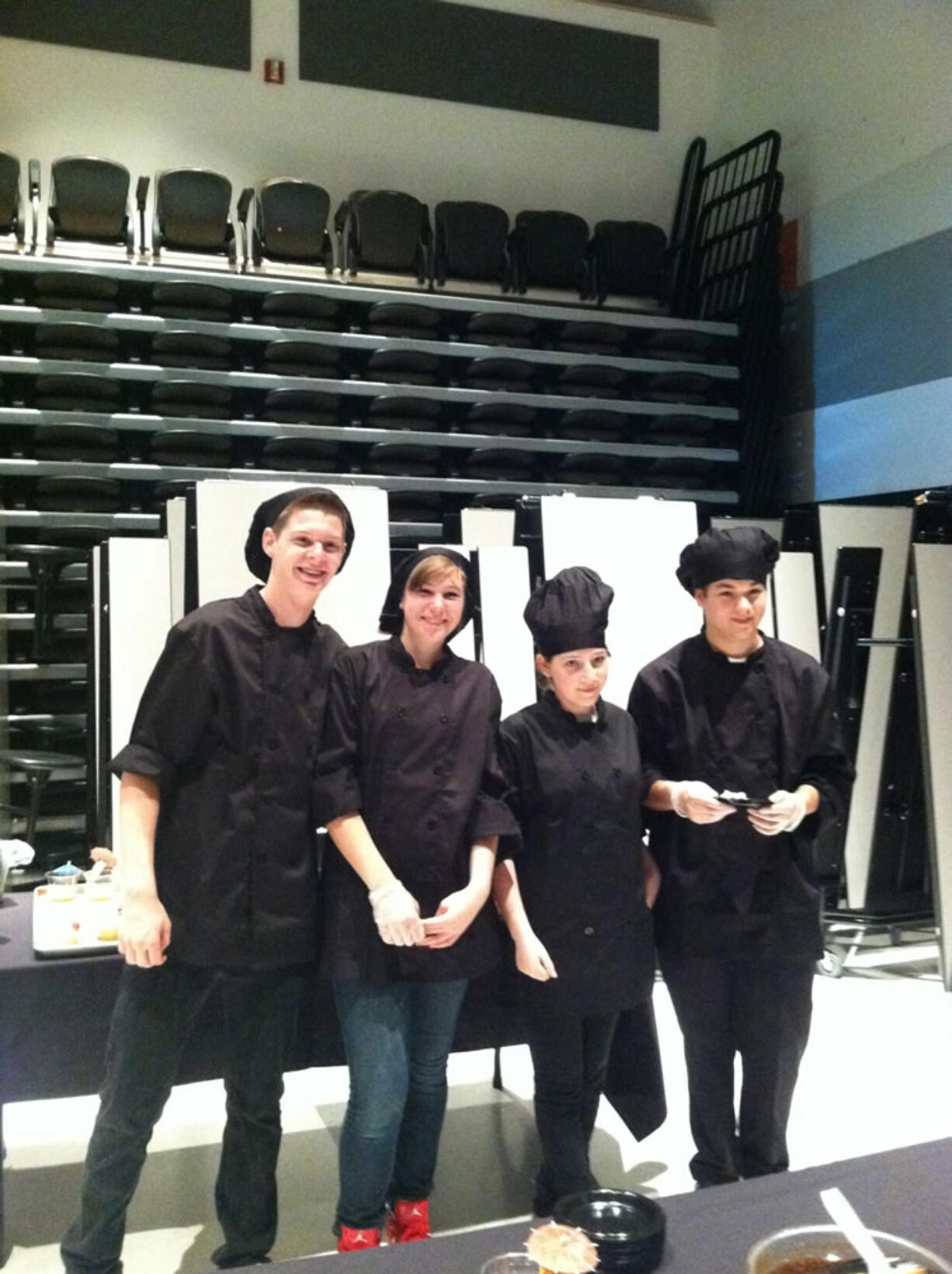 Contributed photo
WHS students Andrew Bastian, Melissa Cain, Danielle Crowley and Jess Kraff made award-winning beef kabobs, rice and a pineapple/coconut slushy during the Clark County Culinary Competition.