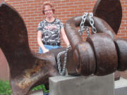 Liberty Middle School Princpal Marilyn Boerke was instrumental in efforts to obtain an anchor from an old World War II ship to be displayed in front of the school.