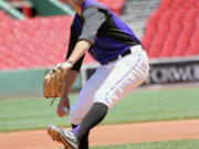 Taylor Williams, a 2010 Camas High School graduate, tossed a scoreless inning for the New England Collegiate Baseball League All-Stars against Team USA June 27, at Fenway Park in Boston.