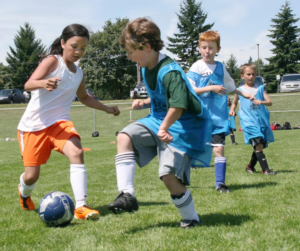 A total of 104 soccer players attended the Portland Timbers Camas-Washougal Camp July 11 to 15, in the fields behind Doc Harris Stadium.