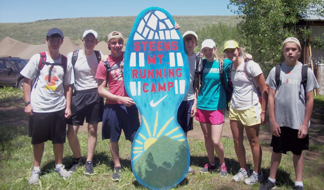 The Washougal cross country runners arrive at the Steens Mountain Running Camp. Pictured (left to right): Darian Tierney, Danny Riat, Sean Eustis, Isaac Stinchfield, Brooke Croeni, Kendall Utter and Dylan McNeil.