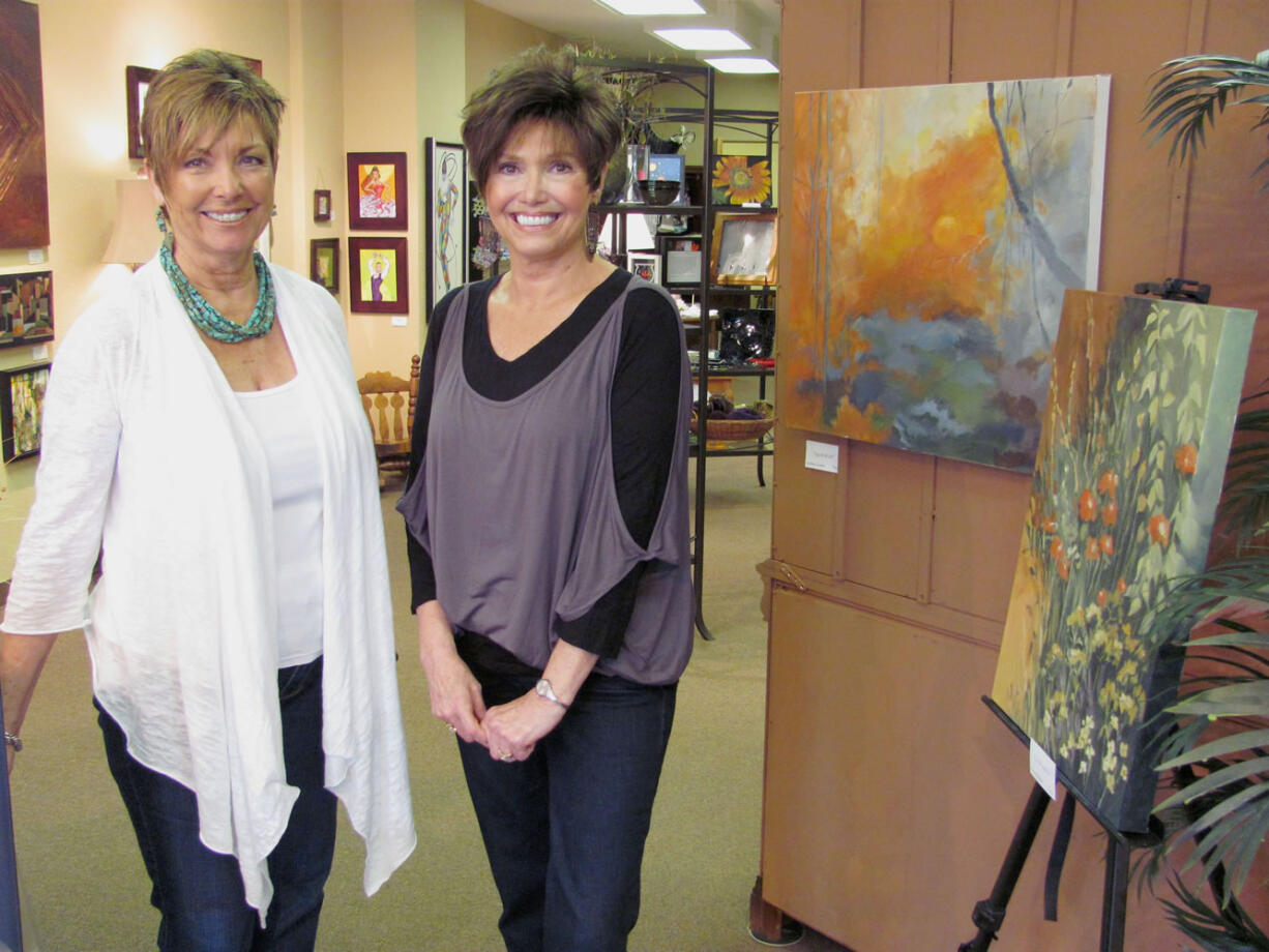 Sharon Ballard (left) and Marquita Call (right) have opened Ballard &amp; Call, in downtown Camas. An assortment of art and handmade items are available to purchase in the gallery and shop.