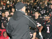 After the Camas football players shutout Meadowdale 40-0 Saturday at Doc Harris Stadium, coach Jon Eagle said they have to practice on Thanksgiving because they are going to the Tacoma Dome for the first time in school history.