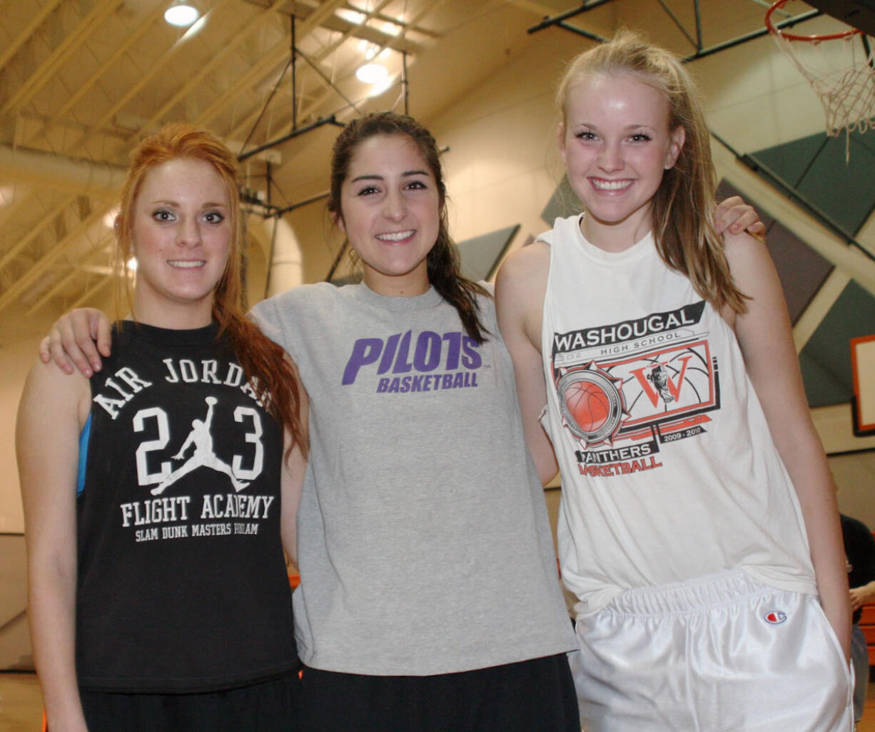 Washougal seniors Sarah Brown. Kendall Utter and Maddie Down (left to right) have formed a lifelong bond on the basketball court.