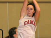 Tatum Schroeder and the Camas High School girls basketball players have the look of determination this winter.