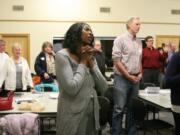 Columbia Way: Columbia Way: Chipo Sowards and Jim Frazier were among the more than 100 people who gathered to pray for Clark County at the Water Resources Education Center on Feb.