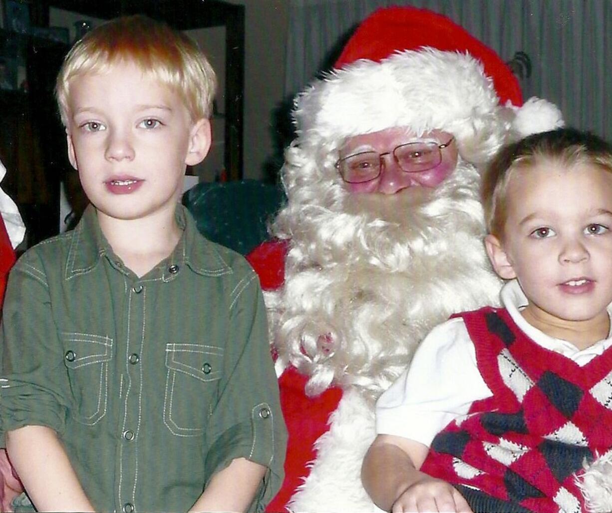 Ridgefield: Channing Nesland, left, grandson of Pam Rinta Nesland, and Grayson Hoover, grandson of Maila Rinta Cadd, sit on Santa's lap at the Rinta family farm in 2010.