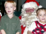 Ridgefield: Channing Nesland, left, grandson of Pam Rinta Nesland, and Grayson Hoover, grandson of Maila Rinta Cadd, sit on Santa's lap at the Rinta family farm in 2010.