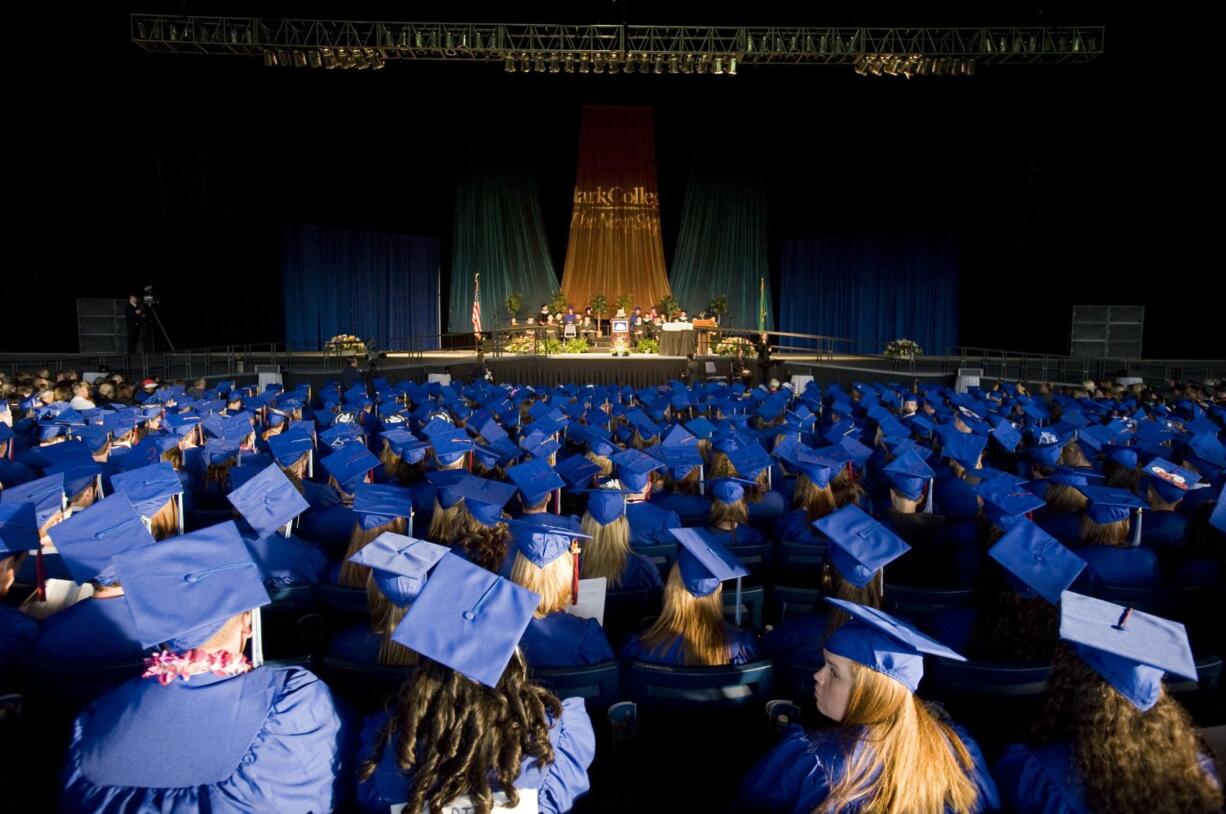 An estimated 600 graduates packed the stands for Clark College's 75th Commencement on Thursday.